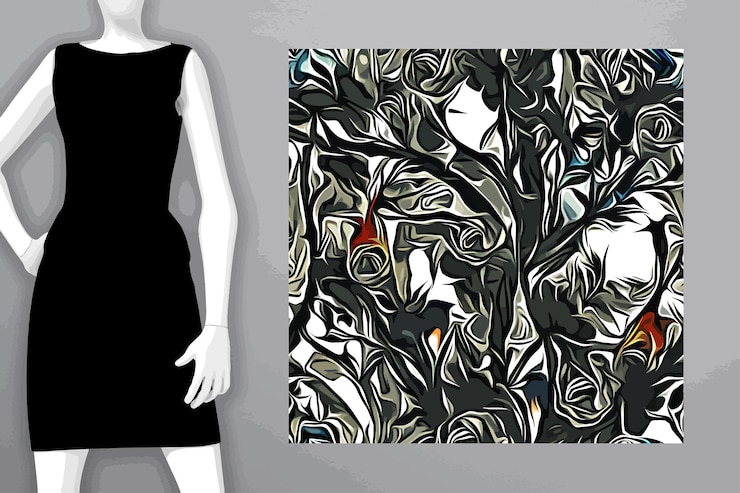 Vektor textil- und tapetenmuster ein druckbares digitales illustrationswerk blumendruckdesigns