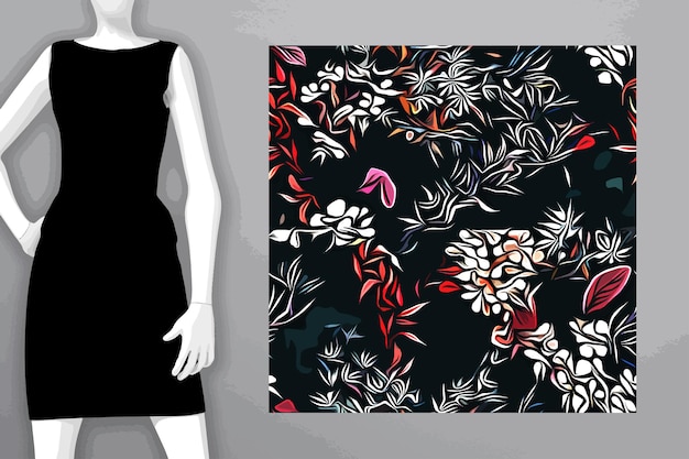 Vektor textil- und tapetenmuster ein druckbares digitales illustrationswerk blumendruckdesigns