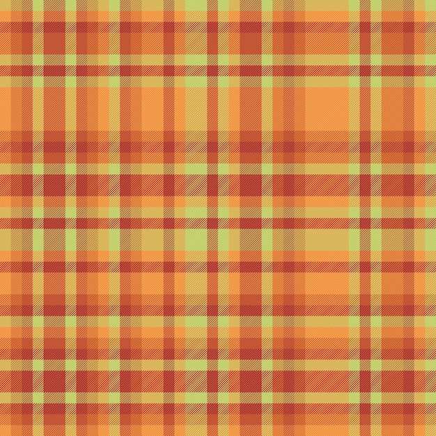 Textile Textur nahtlos von Muster Vektor-Check mit einem Hintergrund Tartan Stoff Plaid in orange und rot