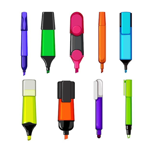 Textmarker-set cartoon-vektor-illustration