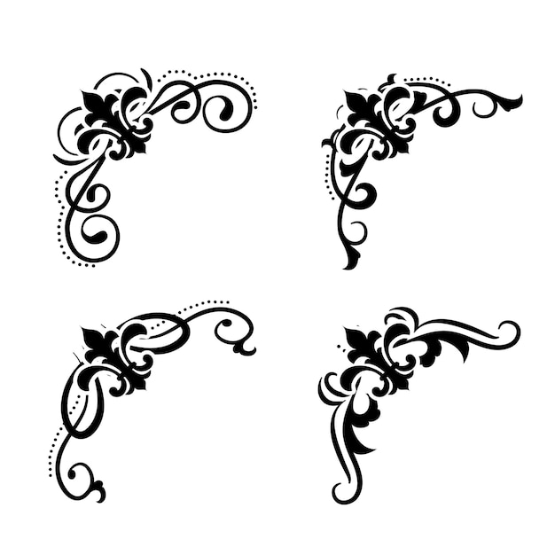 Vektor textscheider barock-dekoratice-scheider buch-typographie ornament design-elemente vintage-abteilungsformen grenzillustration
