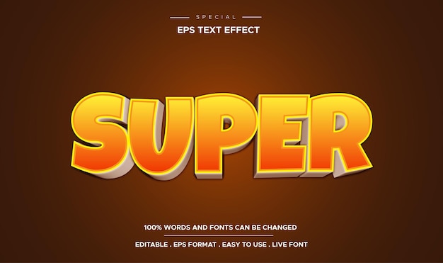 Textstil 3D-Effekt Super fettes Mockup