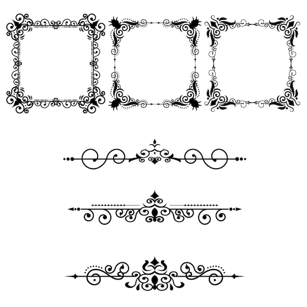 Texttrennzeichen dekorieren typografie ornament designelemente vintage trennformen grenze illustration