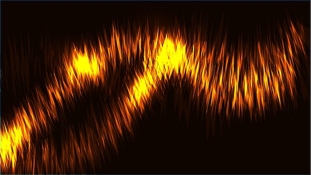 Textur abstraktes goldgelbes Feuer magisch leuchtende hell leuchtende Neonlinien von Streifenwellen
