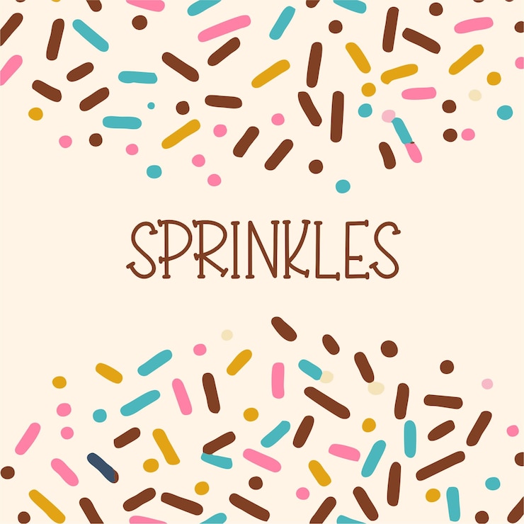 Vektor textur von süßen sprinkles mit herzen und sternen süßigkeiten