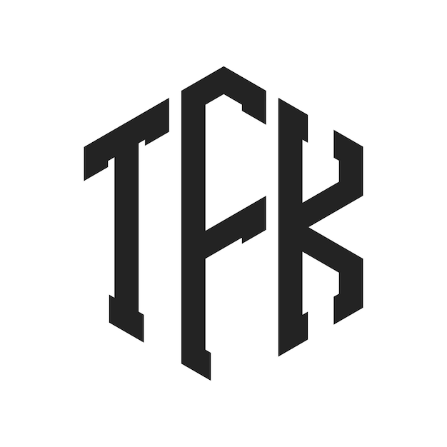 TFK-Logo-Design Anfangsbuchstaben TFK-Monogramm-Logo in sechseckiger Form