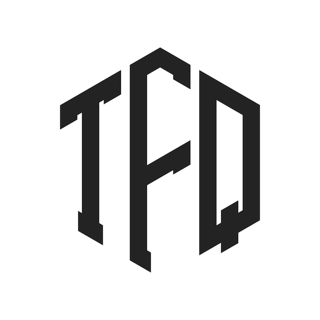 TFQ-Logo-Design Anfangsbuchstaben TFQ-Monogramm-Logo in sechseckiger Form