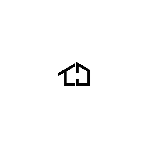 Th anfängliches immobiliengebäude-logo-vektorkonzept