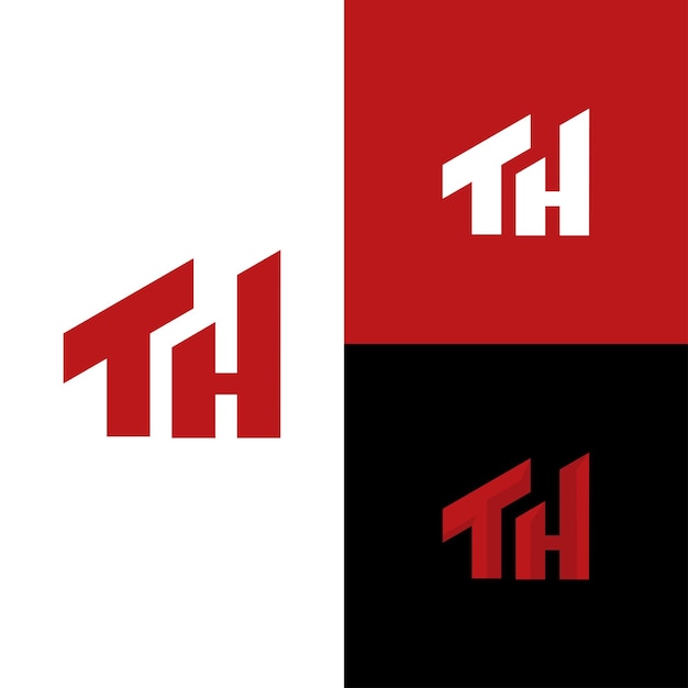 TH Anfangsbuchstaben-Logo, modernes fettes Logo