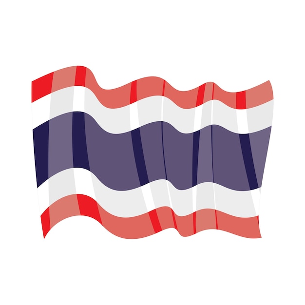 Thai-flagge in 3d-stil