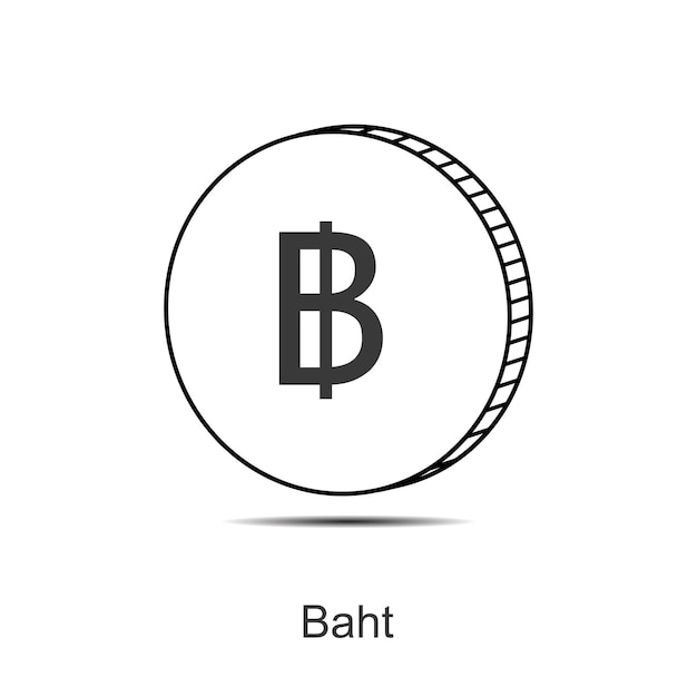 thailändische Baht-Münzensymbol-Vektorillustration, Eps