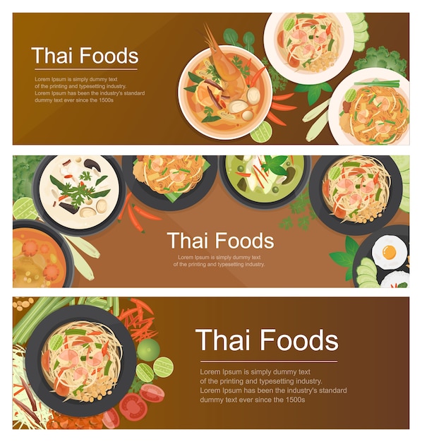 Thailändische essen banner vorlage