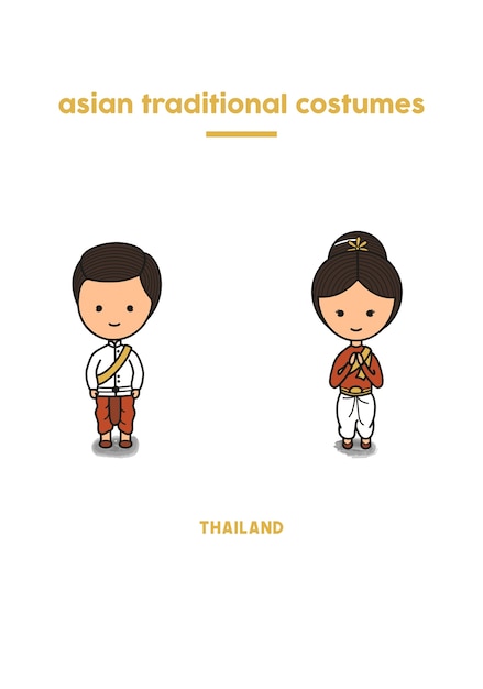 Vektor thailändisches traditionelles kostüm