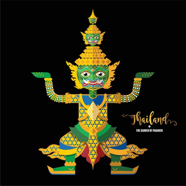 Thailand-Reisekonzept Die schönsten Orte im flachen Design