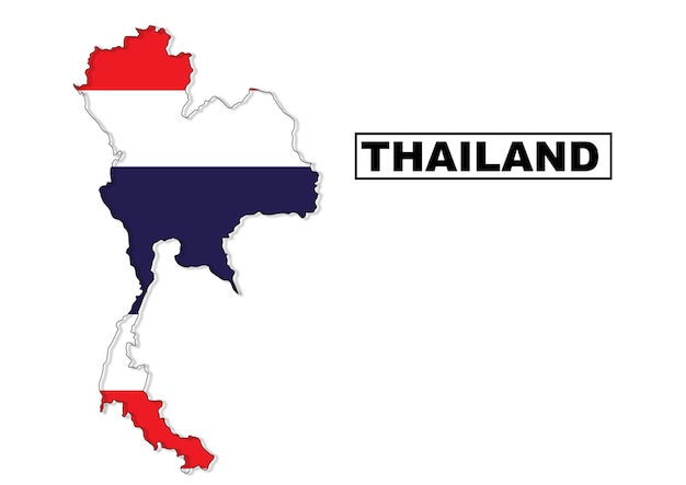 Thailand-Vektorflaggenkarte