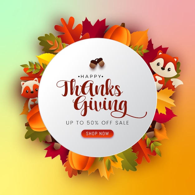 Thanksgiving day sale banner hintergrund