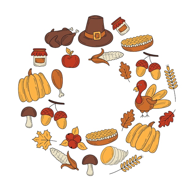 Thanksgiving-Herbstthema - Herbstkranz. Postkartendesign