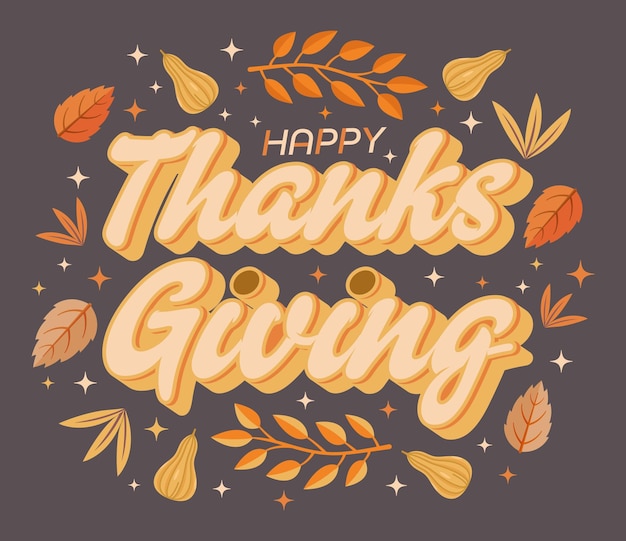 Vektor thanksgiving-schriftzug, um ihnen einen schönen thanksgiving-tag zu wünschen