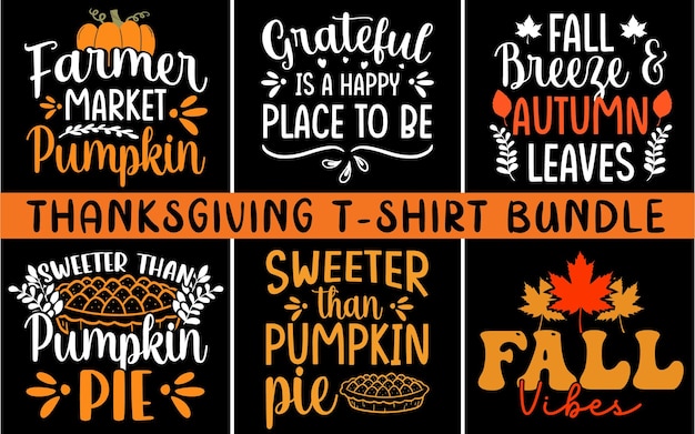 Vektor thanksgiving-t-shirt-bundle