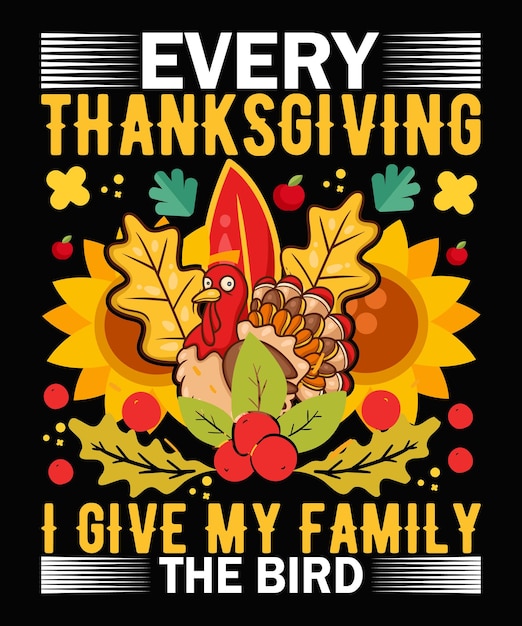 Vektor thanksgiving-t-shirt-design