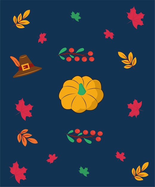 Thanksgiving-vektorillustration thanksgiving-ferien-icon-set-banner