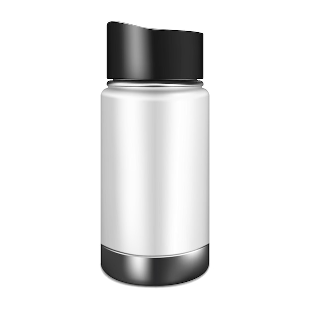 Thermo-Wasserflasche Vektor-Mockup Sportflasche Vorlage Edelstahl-Reisebecher-Mockup
