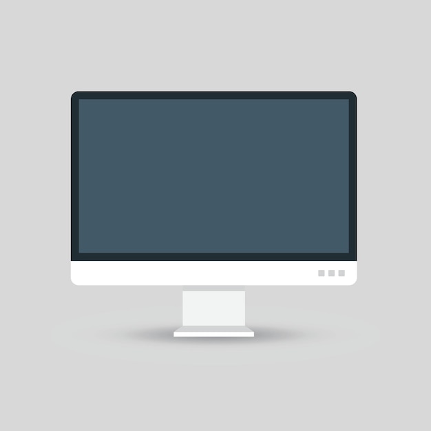 Thin-Frame-Monitor-Mock-up-Symbol im flachen Stil Vektorillustration des Computerdisplays
