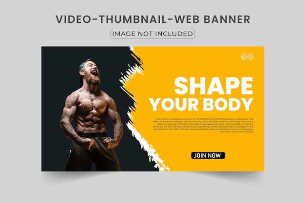 Thumbnail-Design für Fitnessstudio-Training für alle Videos.