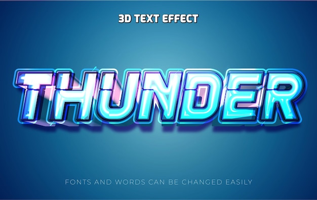 Thunder electric 3D-bearbeitbarer Text-Effekt-Stil
