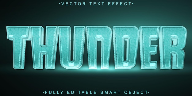 Thunder-Vektor voll redigierbarer Smart-Objekt-Text-Effekt