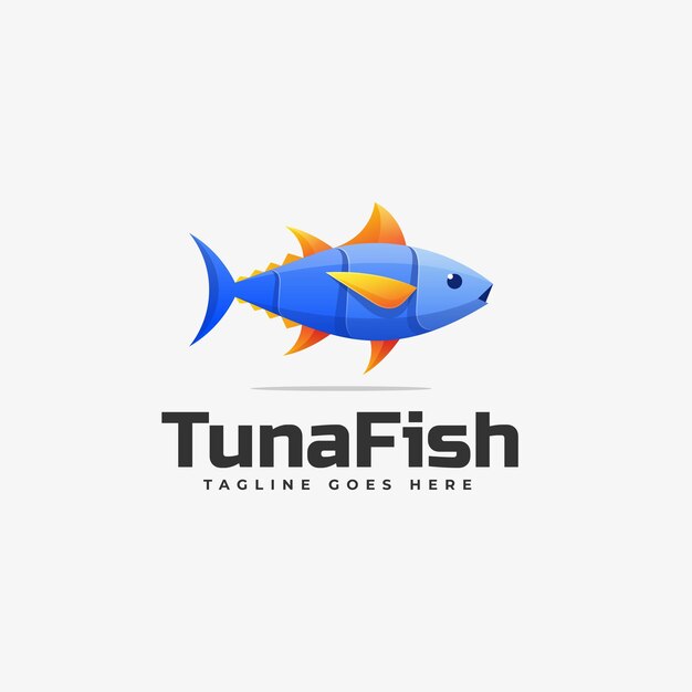 Thunfisch-farbverlauf bunte stil-logo-vorlage
