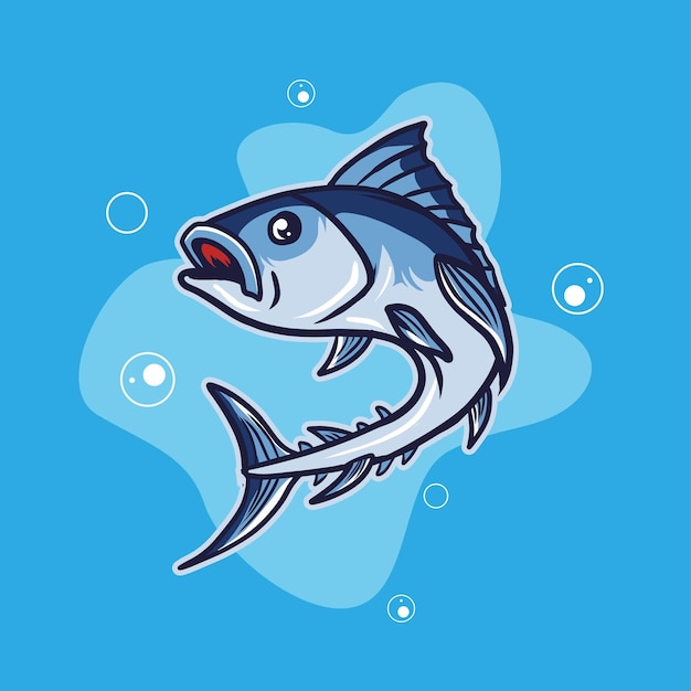 Vektor thunfisch schwimmen im wasser vektor illustration