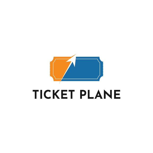 Ticket flugzeug reisen logo design kreative idee