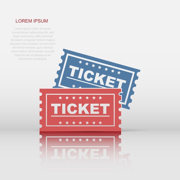 Ticket-Symbol im flachen Stil Geben Sie ein Abbildungspiktogramm zu Geschäftskonzept zugreifen