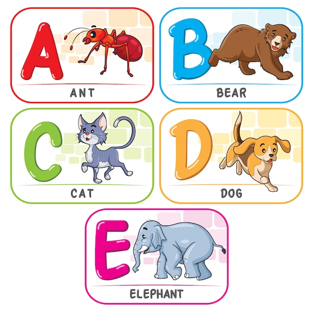 Tieralphabet abcde