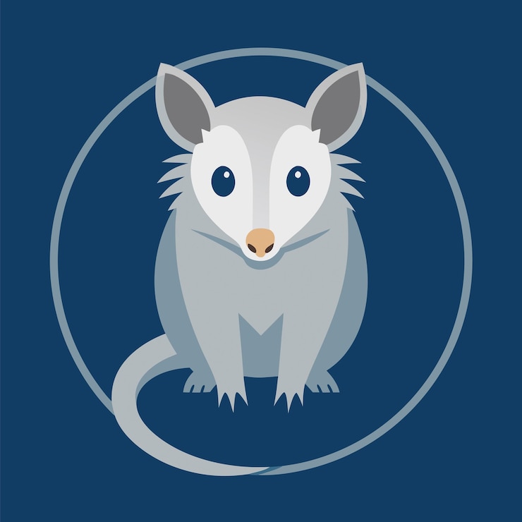 Vektor tiere konzept possum in flach-png vektor-illustration geometrische abstrakte design