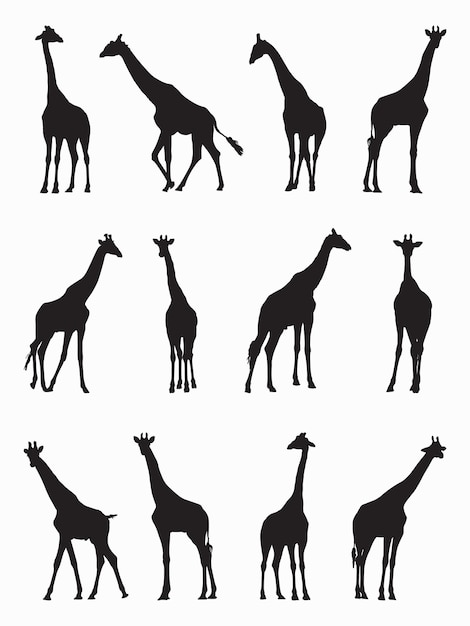Tiere Silhouetten Vektor-Giraffen-Silhouette