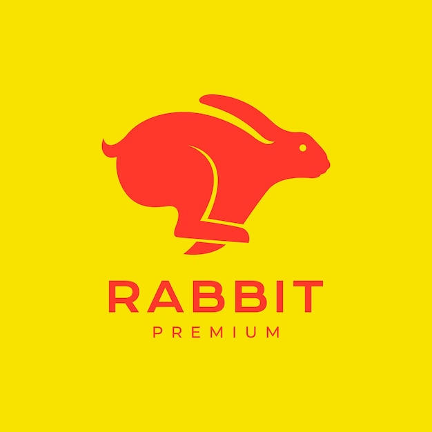 Tierhaustiere kaninchen hase hase springt modernen bunten logo-design-vektor