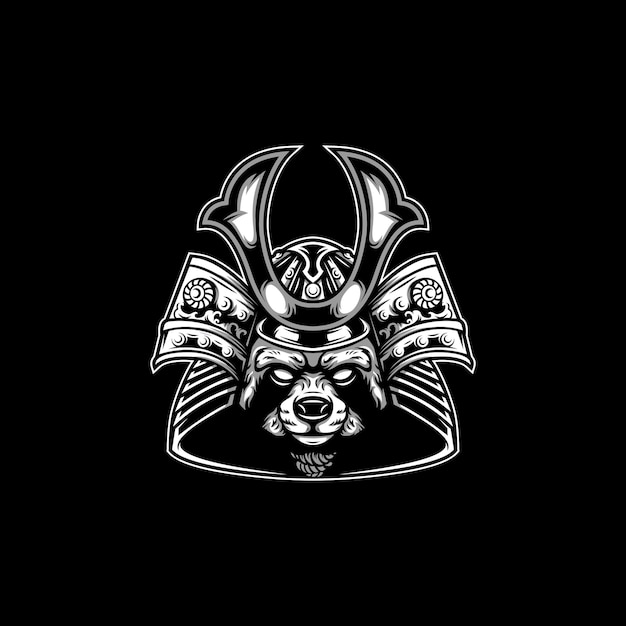 Tierisches samurai-maskottchen-design