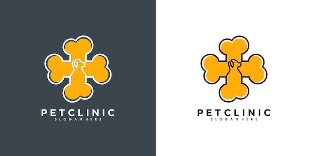 Tierklinik-logo-design mit modernem konzept premium-vektor