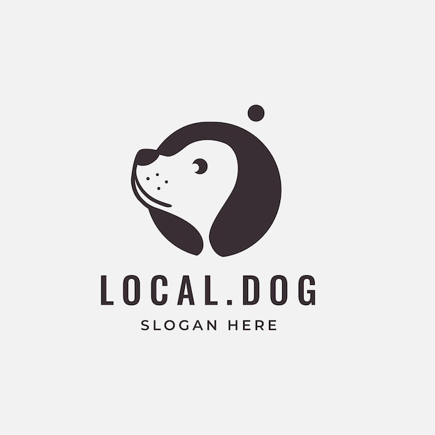 Tierpflegehund niedlicher tierfreund säugetier zoohandlung krankenhaus logo design vektordesign