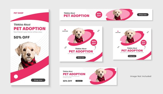 Tierverkauf Google- und Facebook-Werbebanner-Set
