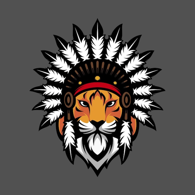 Tiger Apache Maskottchen Designvektor