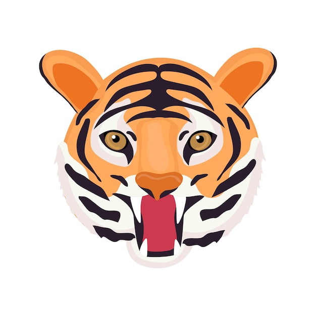Tiger. das symbol von 2022. japanischer tiger. tiere. vektorillustration in einem modernen flachen stil.