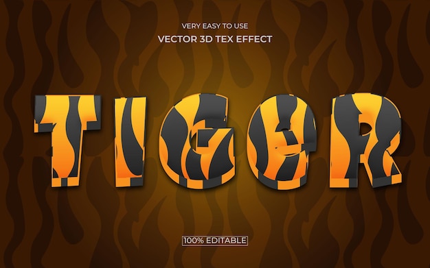 Tiger editierbares 3D-Premium-Texteffekt-Design