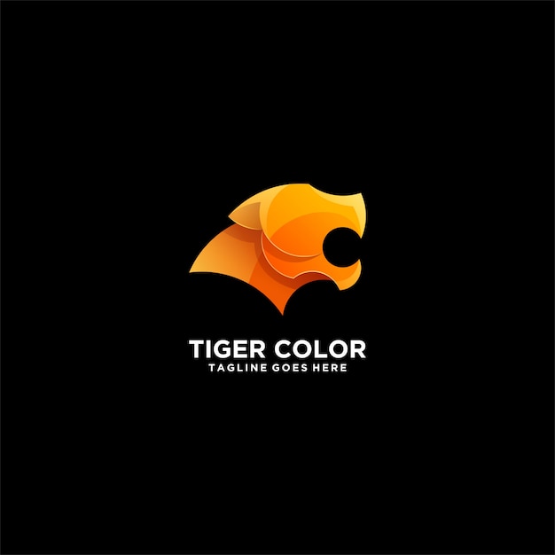 Vektor tiger farbverlauf buntes illustration logo.