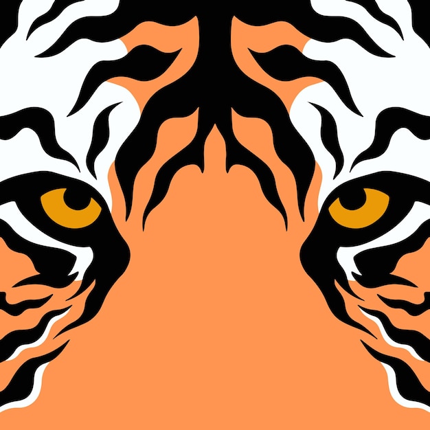 Tiger-Gesichts-Symbol-Logo-Tier-Design-Konzept-flache Vektor-Illustration