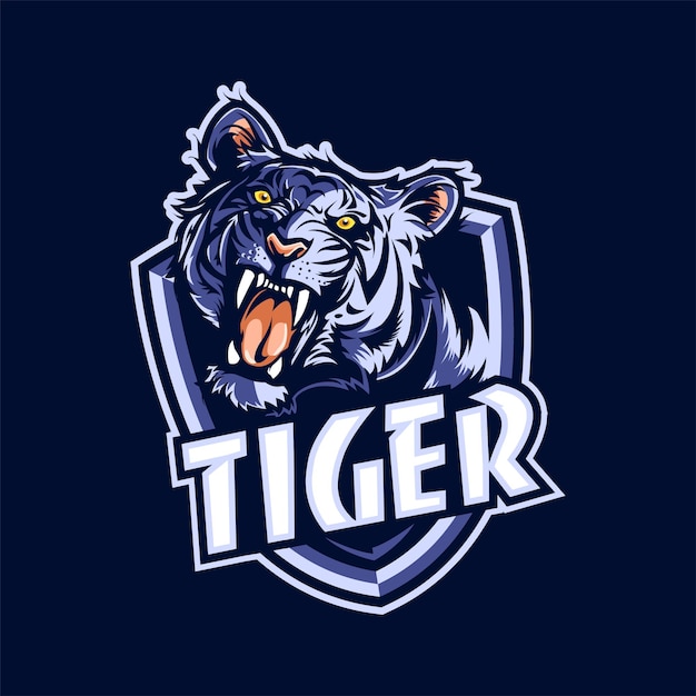 Tiger head cartoon maskottchen logo esport