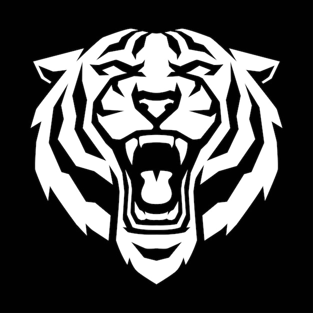 Vektor tiger head einfaches logo-design