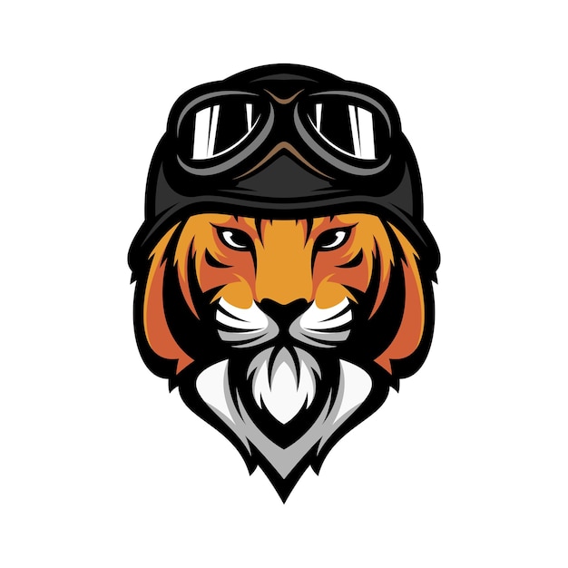 Tiger helm maskottchen logo design vektor